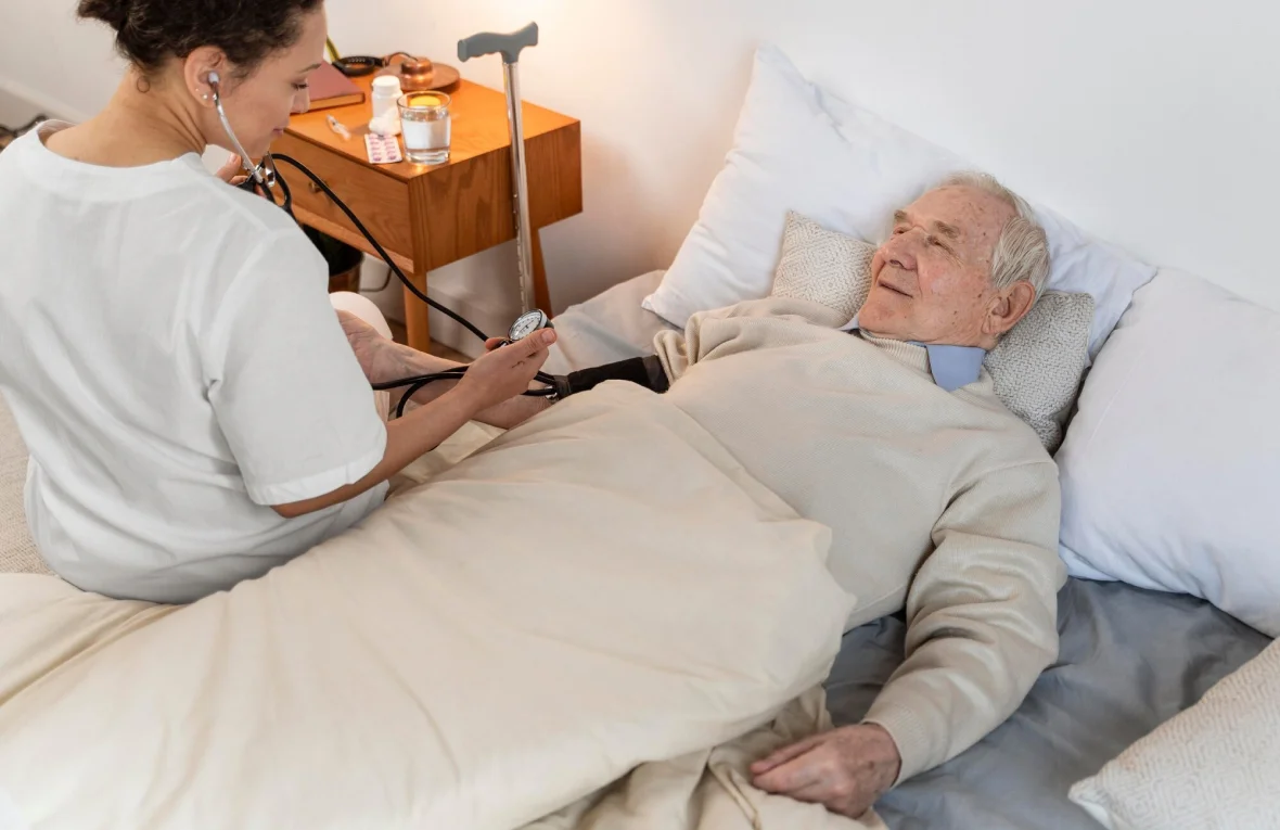 Doctor with a stethoscope examining a patient