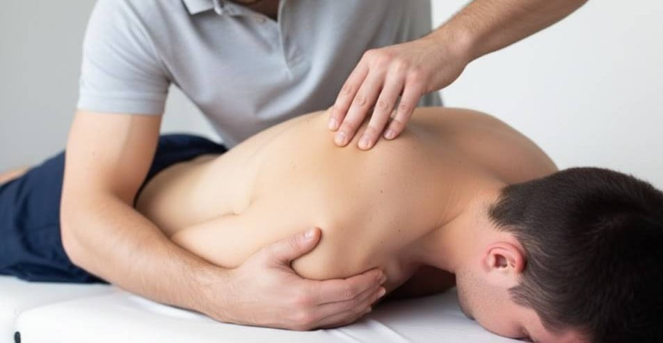 Patient receiving massage from professional