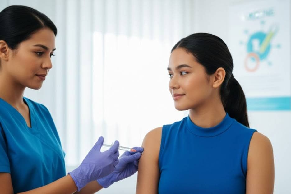 Doctor vaccinating patient