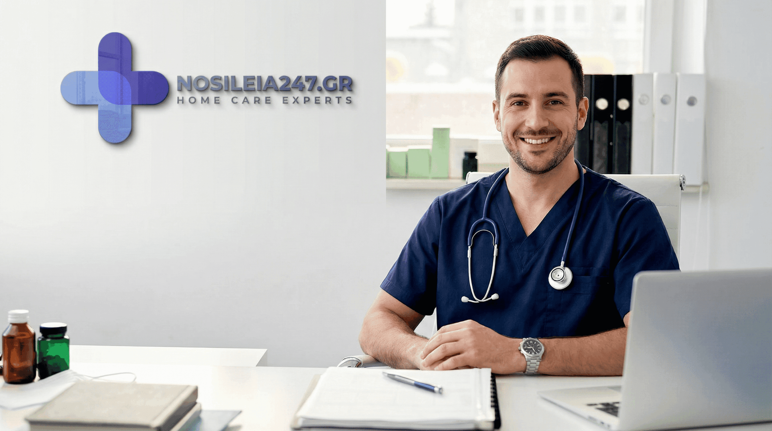 Doctor in medical uniform with a stethoscope, ready to provide medical care and examine patients