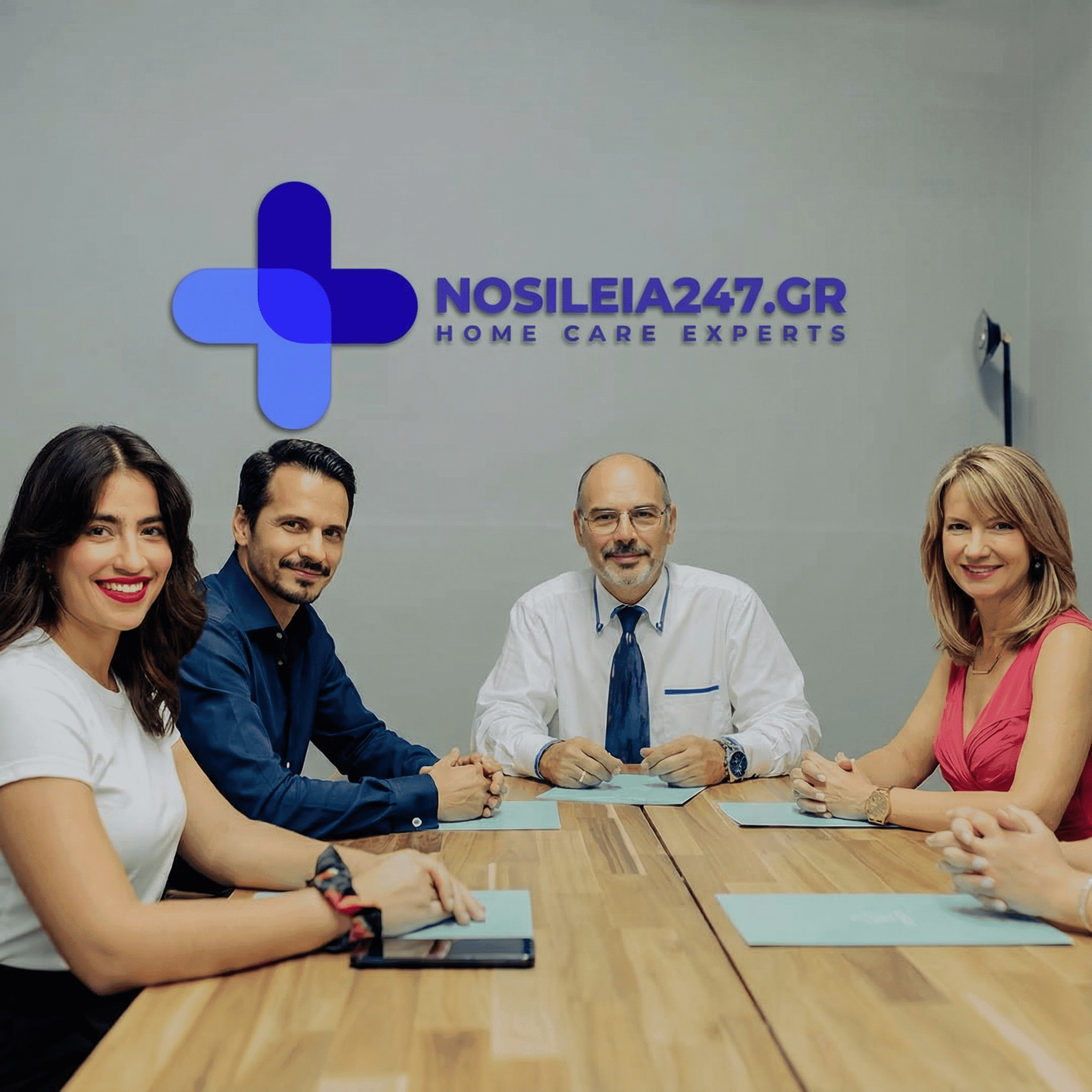 Nosileia247 medical staff sitting around a table