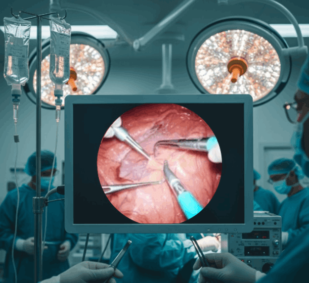 Surgery being performed for a bedsore