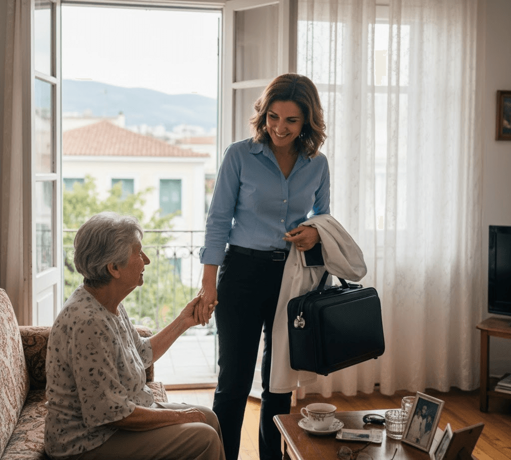 Patient getting support from medical staff