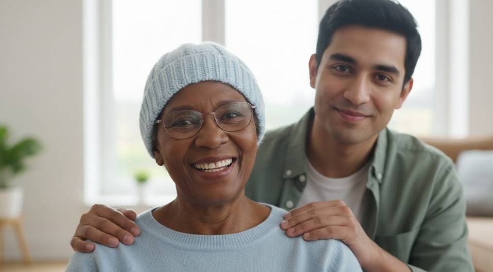 Patient and family member smiling