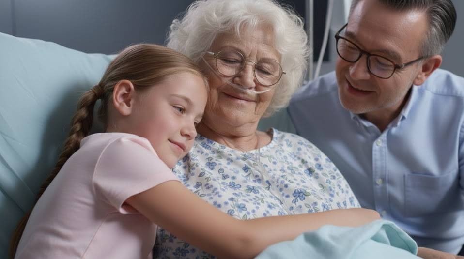 Patient and family members smiling